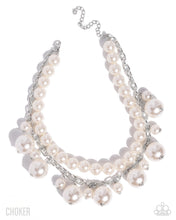 Load image into Gallery viewer, Sophisticated to the Max - White Pearl Silver Layered Short Necklace - Paparazzi - 2025 Convention Exclusive
