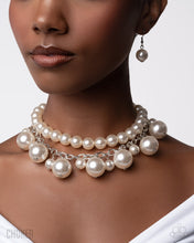 Load image into Gallery viewer, Sophisticated to the Max - White Pearl Silver Layered Short Necklace - Paparazzi - 2025 Convention Exclusive
