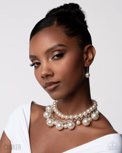 Load image into Gallery viewer, Sophisticated to the Max - White Pearl Silver Layered Short Necklace - Paparazzi - 2025 Convention Exclusive
