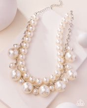 Load image into Gallery viewer, Sophisticated to the Max - White Pearl Silver Layered Short Necklace - Paparazzi - 2025 Convention Exclusive
