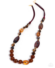 Load image into Gallery viewer, Entrancing Ease - Multi Color Warm Tone bead Red Cord Necklace - 2025 Convention Exclusive

