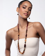 Load image into Gallery viewer, Entrancing Ease - Multi Color Warm Tone bead Red Cord Necklace - 2025 Convention Exclusive
