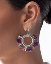 Load image into Gallery viewer, Courteous Chic - Purple Gem Silver Post Earrings - Paparazzi - 2025 Convention Exclusive

