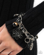 Load image into Gallery viewer, Equally Enchanted - Black Cord Silver Heart Charm Bracelet - Blockbuster 2025 Exclusive - Paparazzi
