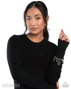 Equally Enchanted - Black Cord Silver Heart Charm Bracelet - Blockbuster 2025 Exclusive - Paparazzi
