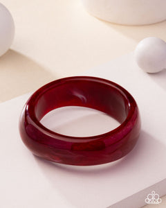 Modest Mirage - Red Acrylic Bangle Bracelet - Paparazzi - 2025 Convention Exclusive