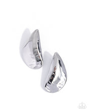 Load image into Gallery viewer, Own the Crowd - Silver Large Teardrop Post Earrings - Paparazzi
