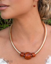 Load image into Gallery viewer, Sleek Shift - Gold Chain Brown Acrylic Bead Short Necklace - Paparazzi - Fashion Fix September 2025
