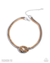 Load image into Gallery viewer, Industrial Chic - Multi Silver and Gold Snake Chain Knotted Short Necklace - Paparazzi - Fashion Fix April 2026
