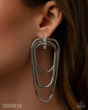 Load image into Gallery viewer, Industrial Charm - Silver Snake Chain Post Earrings - Paparazzi - Fashion Fix April 2026
