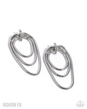 Load image into Gallery viewer, Industrial Charm - Silver Snake Chain Post Earrings - Paparazzi - Fashion Fix April 2026
