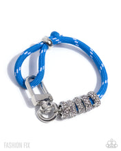 Load image into Gallery viewer, Refulgent Resort - Blue Cord Silver Latch Bracelet - Paparazzi - Fashion Fix April 2026
