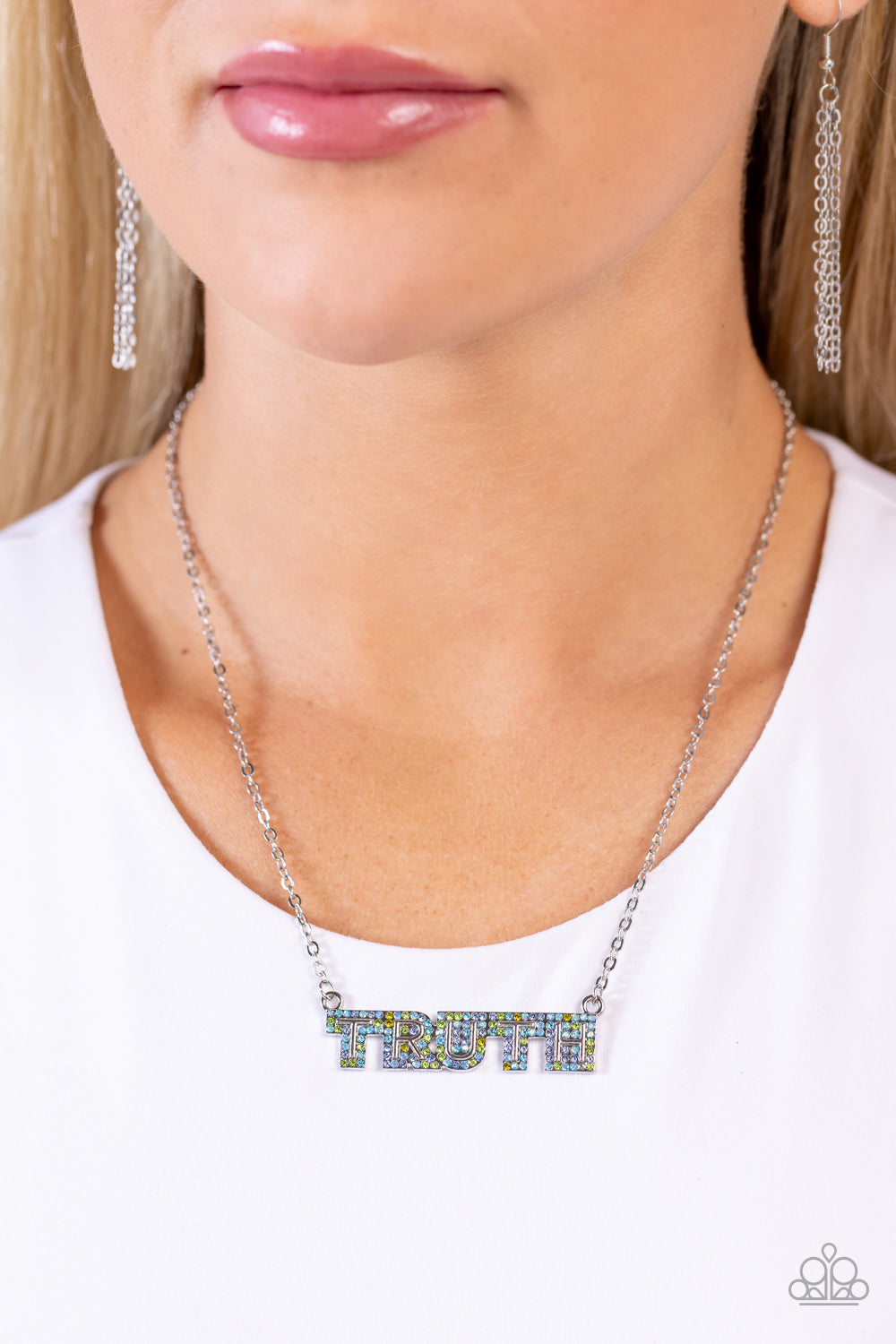 Truth Trinket - Blue Iridescent Inspirational Necklace
