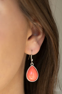 Drop Zone - Coral Orange Necklace