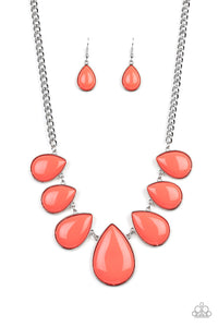 Drop Zone - Coral Orange Necklace