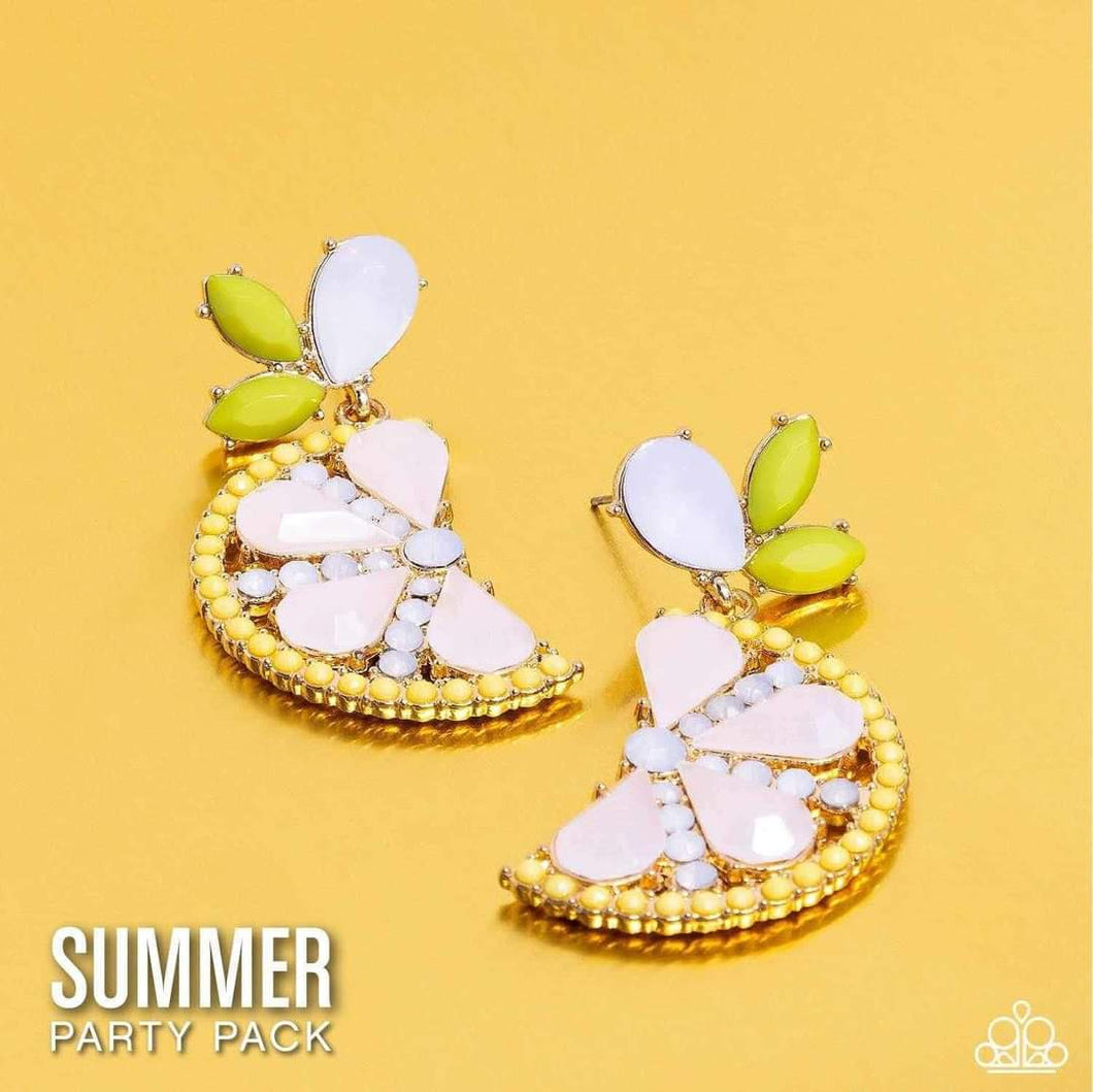 Slice of Summer - Yellow Post Earrings