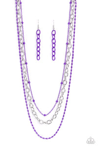 Mardi Gras Mayhem Purple Neckace