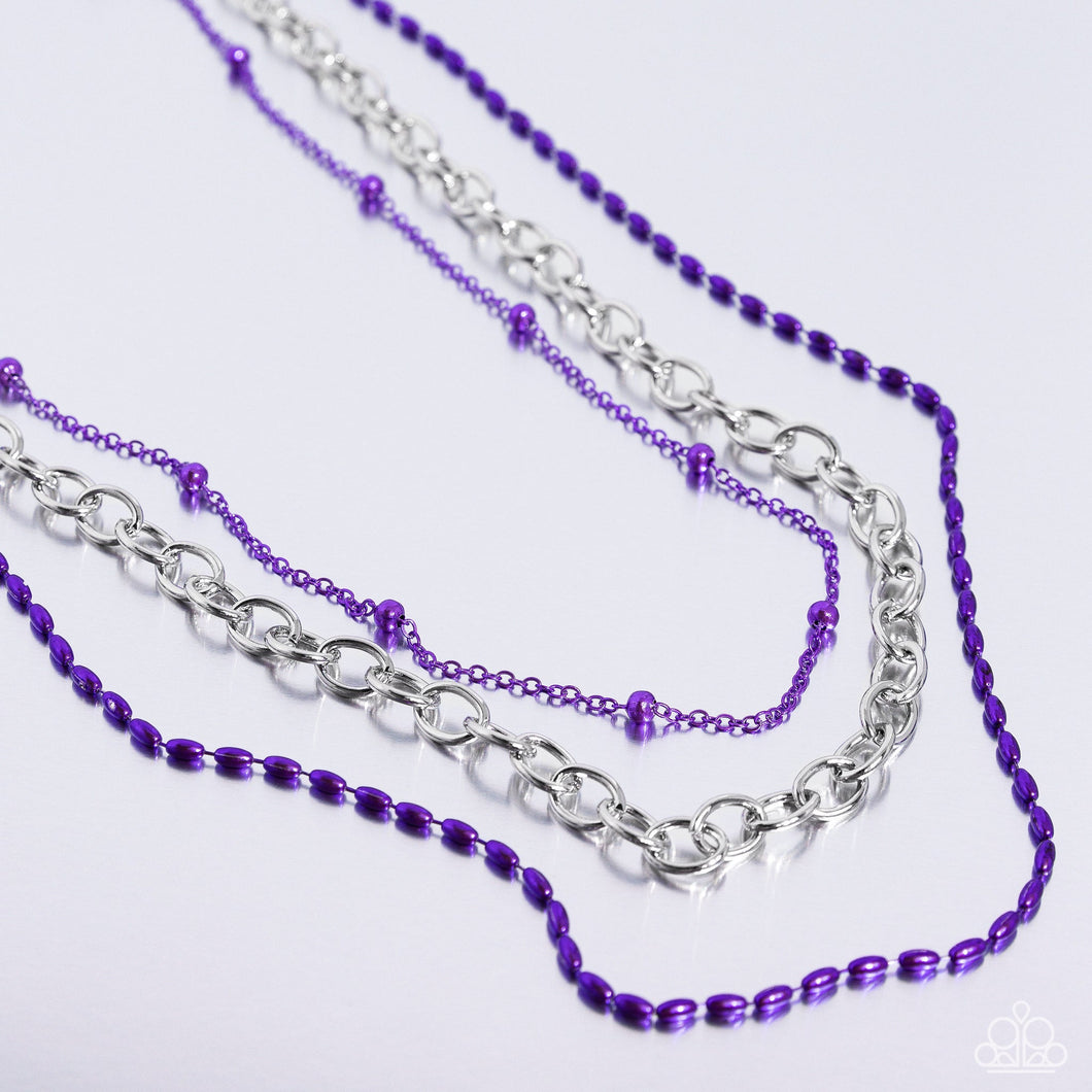 Mardi Gras Mayhem Purple Neckace