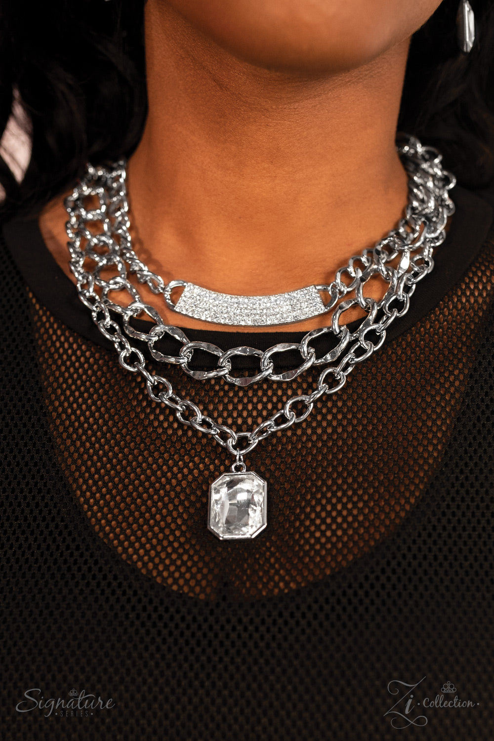The Stacy - ZI Signature Series - Silver Necklace Set