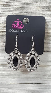 PAPARAZZI "LONG MAY SHE REIGN" BLACK FASHION FIX EXCLUSIVE EARRINGS