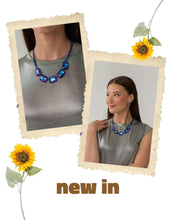 Load and play video in Gallery viewer, EMERALD CITY COUTURE - BLUE CHAIN PURPLE UV SHIMMER GEM SHORT NECKLACE - PAPARAZZI - LIFE OF THE PARTY JUNE 2023
