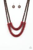Dominican Disco - Red - Wooden Necklace - Barbara Towles Masterson's Store
