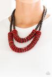 Dominican Disco - Red - Wooden Necklace - Barbara Towles Masterson's Store