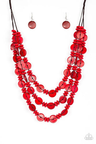 Barbados Bopper - Red Necklace - Barbara Towles Masterson's Store