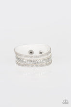 Load image into Gallery viewer, ROLLIN IN RHINESTONES - WHITE RHINESTONE SUEDE WRAP BRACELETS - Barbara Towles Masterson&#39;s Store
