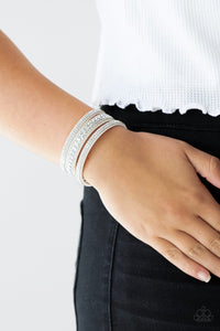 ROLLIN IN RHINESTONES - WHITE RHINESTONE SUEDE WRAP BRACELETS - Barbara Towles Masterson's Store