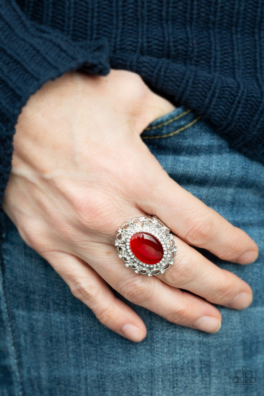 BAROQUE The Spell Red Moonstone Silver Ring - Barbara Towles Masterson's Store
