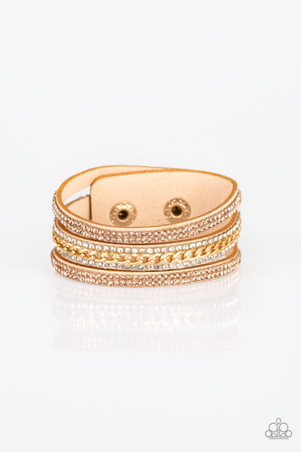 Rollin' In Rhinestones Gold Urban Bracelet - Barbara Towles Masterson's Store