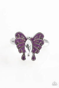 Paparazzi ♥ Starlet Shimmer Enamel/Rhinestone Butterfly Ring ♥ P4SS-MTXX-162XX - Barbara Towles Masterson's Store