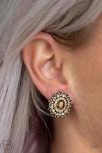 Load image into Gallery viewer, Flowering Dazzle - Brass - Clip On Earrings - Barbara Towles Masterson&#39;s Store
