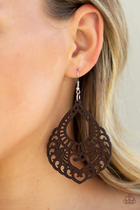 If You WOOD Be So Kind - Brown - Paparazzi Earrings