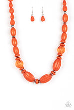 Load image into Gallery viewer, HIGH ALERT - ORANGE AND SILVER BEAD NECKLACE - Barbara Towles Masterson&#39;s Store
