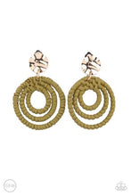 Load image into Gallery viewer, Whimsically Wicker - Green Clip-On Earrings - Barbara Towles Masterson&#39;s Store
