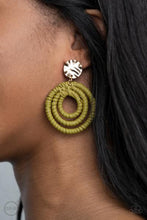 Load image into Gallery viewer, Whimsically Wicker - Green Clip-On Earrings - Barbara Towles Masterson&#39;s Store
