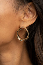 Load image into Gallery viewer, Always In The Loop - Gold Paparazzi Earrings
