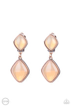 Load image into Gallery viewer, Double Dipping Diamonds - Copper Earrings - Clip Paparazzi
