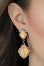 Load image into Gallery viewer, Double Dipping Diamonds - Copper Earrings - Clip Paparazzi
