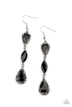Load image into Gallery viewer, TEST OF TIMELESS - BLACK GEM TEARDROP SILVER EARRINGS - Barbara Towles Masterson&#39;s Store
