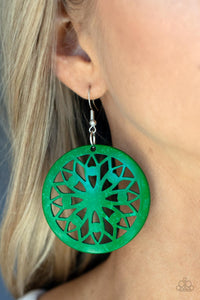 Ocean Canopy - Green Earrings Paparazzi