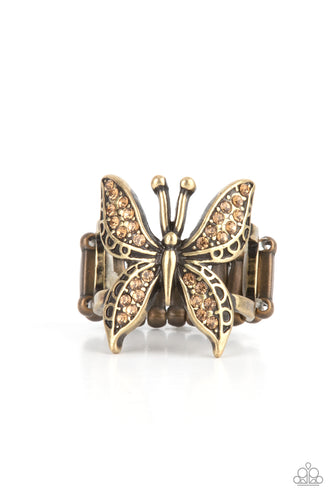 Blinged Out Butterfly - Brass - Barbara Towles Masterson's Store