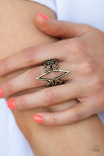 Load image into Gallery viewer, Extra Electrifying - Brass Paparazzi Ring
