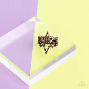 Extra Electrifying - Brass Paparazzi Ring
