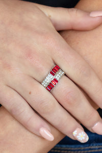 Put Them in Check - Red Paparazzi Ring