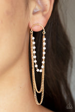 Load image into Gallery viewer, Vintage VIP - Gold Paparazzi Earrings

