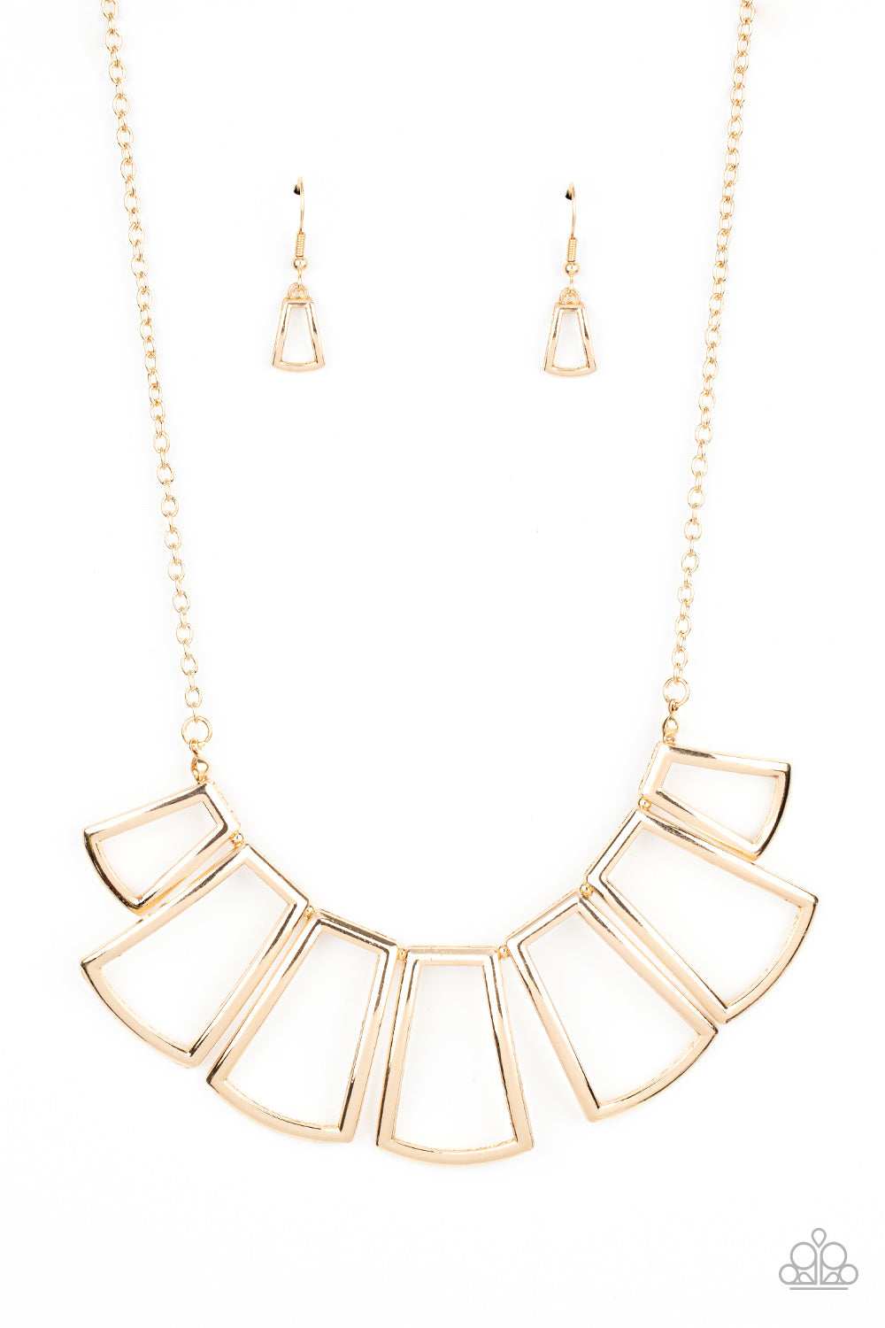 Full-Fledged Framed - Gold Paparazzi Necklace