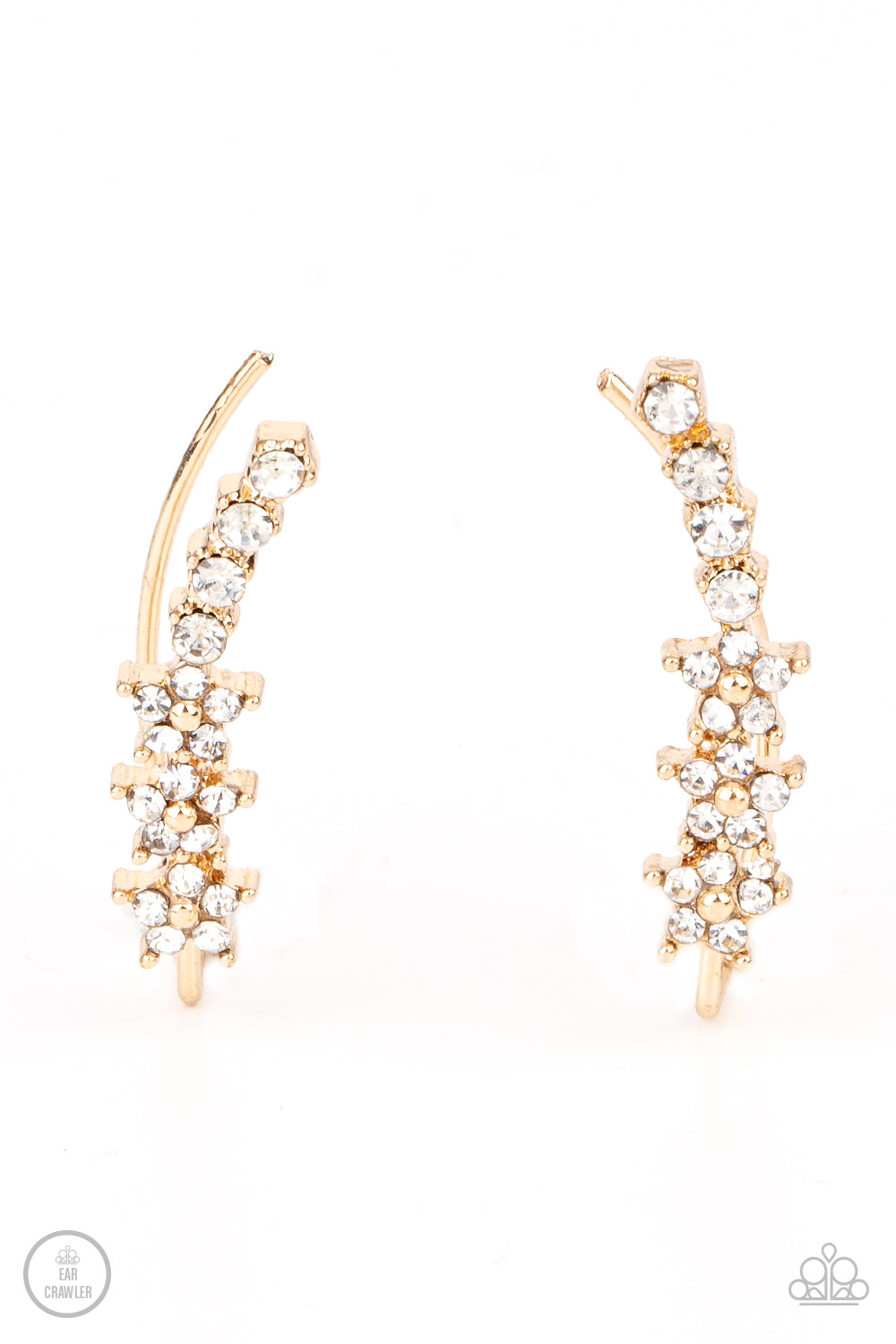 Flowery Finale - Gold Paparazzi Ear Crawler Earrings